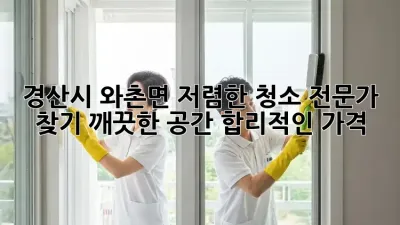 경산시 와촌면 저렴한 청소 전문가 찾기: 깨끗한 공간, 합리적인 가격
